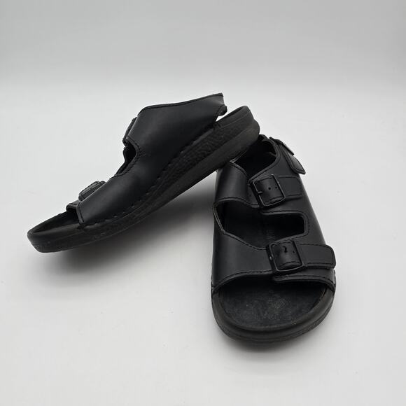 Birkenstock Shoes Mens 12 45 Wide Black Milano Leather Sandals Open Toed Ankle main image 10